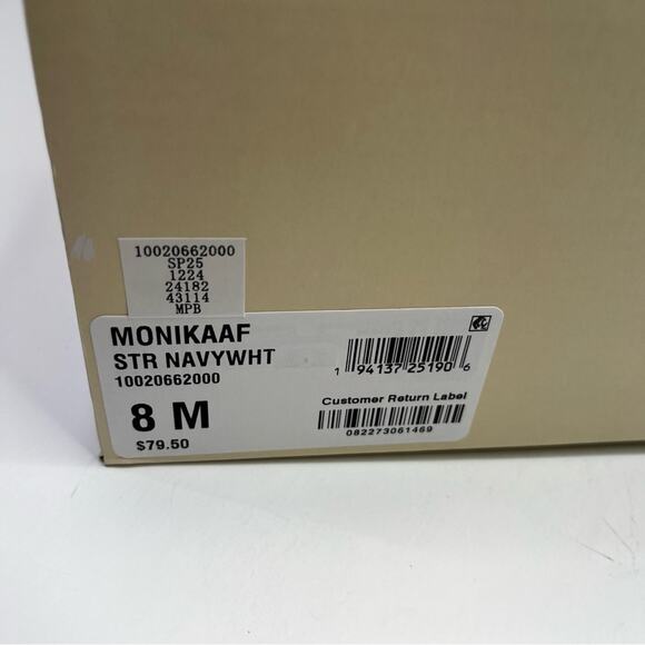 On 34th Monikaa Stripe Slingback Pump heels navy blue white - 8 - Picture 13 of 13